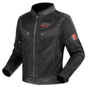 LS2 GARDA AIR MAN RIDING JACKET BLACK RED - CE CLASS A CERTIFIED
